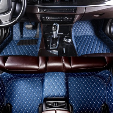 Blue Luxury Leather Diamond Car Mats for Sale