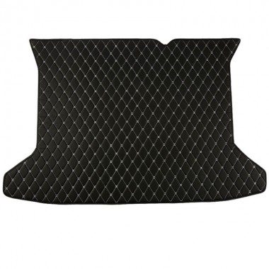 Black and White Stitching Luxury Leather Diamond Trunk Base Mats for Sale